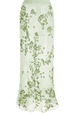 Cult Gaia Sai Printed Silk Maxi Skirt