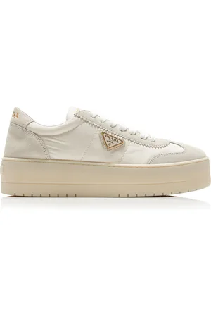 Prada Downtown Platform Suede Sneakers