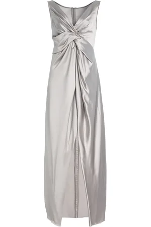 Marina Moscone Twisted Satin Dress