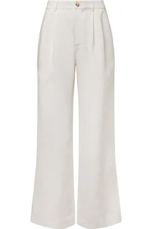 ONIA Pleated Linen-Blend Wide-Leg Pants