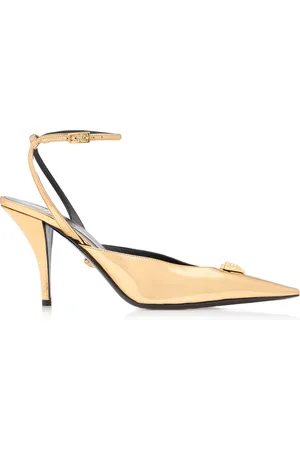 VERSACE La Vacanza Metallic Leather Pumps