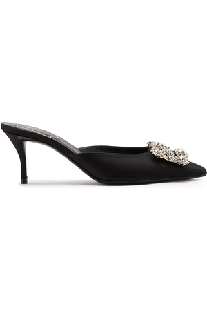 Roger Vivier Efflorescence Crystal-Embellished Satin Mules