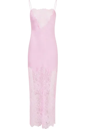 LOVESHACKFANCY Amarissa Lace-Paneled Satin Maxi Dress