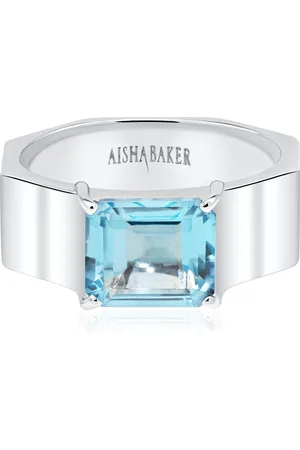 Aisha Baker Blues; Baby 18K White Gold Topaz Ring