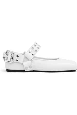 Alaïa Biker Leather Ballet Flats
