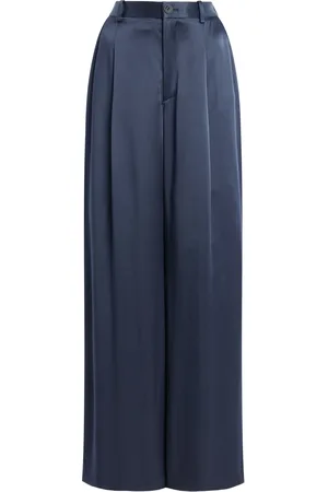 LAPOINTE Pleated Satin Wide-Leg Pants