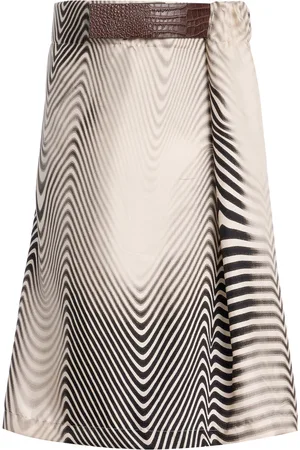 Niccolo Pasqualetti Chimera Belted Printed-Silk Midi Skirt