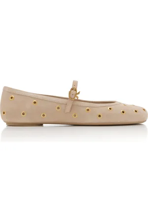 Gianvito Rossi Grommet-Embellished Suede Ballet Flats