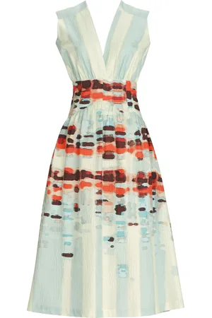 Silvia Tcherassi Jocelyn Pleated Stretch-Cotton Midi Dress