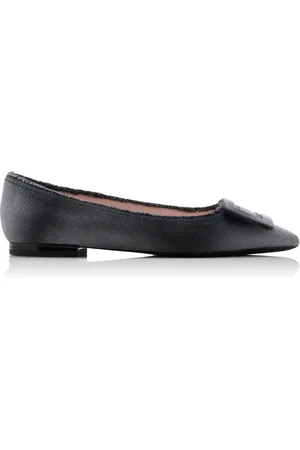 Roger Vivier Gommettine Raw Edge Denim Flats