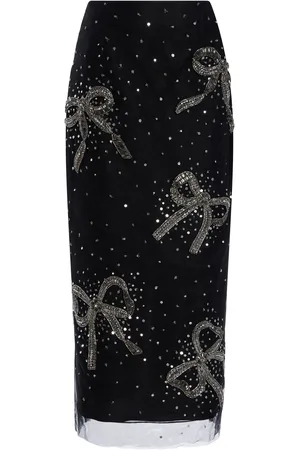 Carolina Herrera Embellished Tulle Midi Skirt