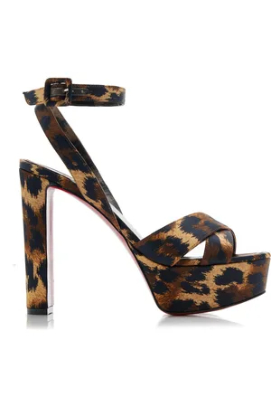 Christian Louboutin Supermariza 130mm Leopard-Print Satin Sandals