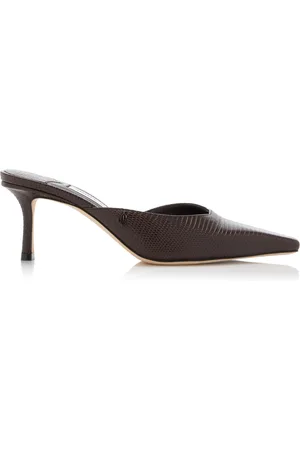 Jimmy Choo Vivi Lizard-Effect Leather Mules