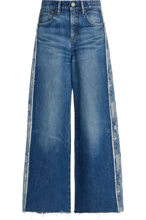 Moussy Doherty Jacquard-Detailed Rigid Low-Rise Wide-Leg Jeans