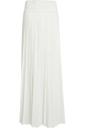 Salvatore Ferragamo Pleated Crepe Maxi Skirt