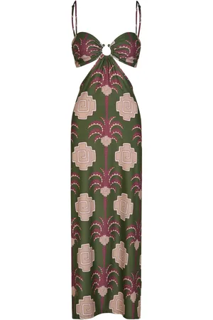 JOHANNA ORTIZ Jungle Geometry Cutout Jersey Midi Dress