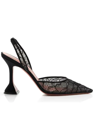 Amina Muaddi Holli Lace Slingback Pumps