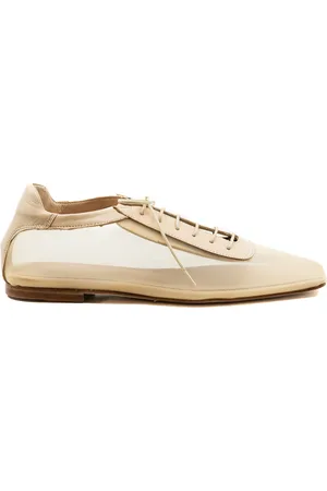 Andrea Gomez Antonia Leather-Trimmed Mesh Oxford Flats