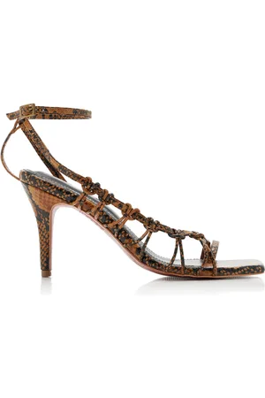 JOHANNA ORTIZ Aventurera Nocturna Python-Embossed Leather Sandals