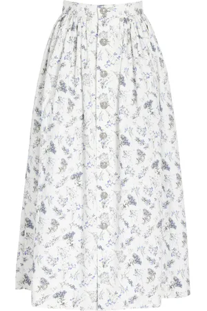 ADAM LIPPES Bryce Printed Cotton Poplin Midi Skirt