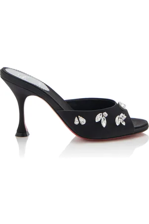 Christian Louboutin Degraqueen 85mm Crystal-Embellished Crepe Satin Sandals