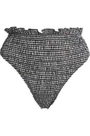 SEA Neci Shirred Gingham Bikini Bottom