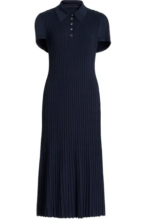 BRANDON MAXWELL The Joyce Pleated Knit Midi Dress