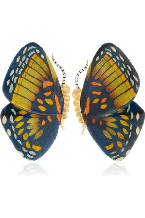 Silvia Furmanovich Marquetry Wood Butterfly Earrings