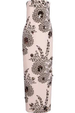 DELPOZO Exclusive Appliqued Silk-Blend Jacquard Maxi Dress