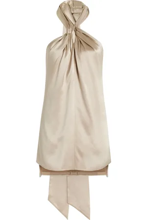 ADAM LIPPES Thalia Silk Satin Crepe Halter Top