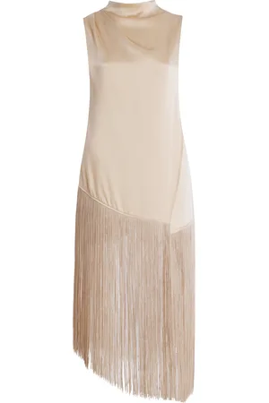 LAPOINTE Fringed Satin Top