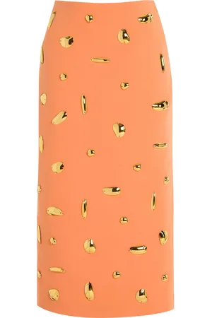 ALEXIS Palmila Embellished Crepe Midi Skirt