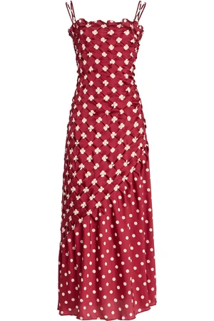 Marina Moscone Embroidered Diagonal Panelled Dress