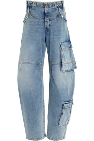 DARKPARK Rosalind Rigid Mid-Rise Barrel-Leg Cargo Jeans