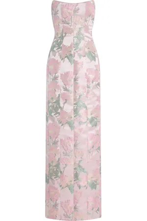 Markarian Odessa Strapless Brocade Column Gown