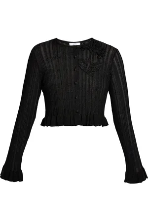 Erdem Plisse Lurex Cardigan