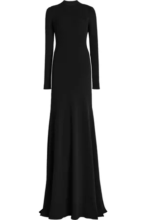 BRANDON MAXWELL The Vanessa Mock Neck Knit Wool-Blend Maxi Dress