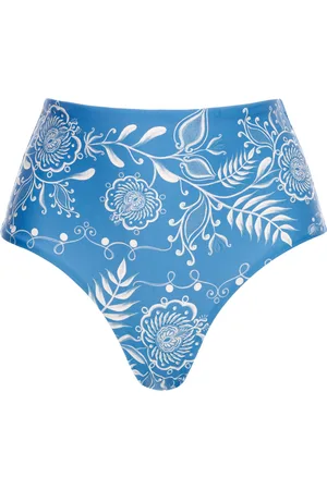 Agua by Agua Bendita Magenta Floral High-Rise Bikini Bottoms