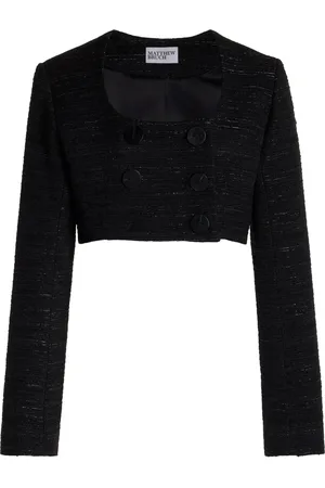 Matthew Bruch Apron Double-Breasted Tweed Top