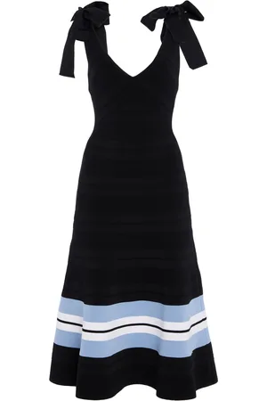 Carolina Herrera Flared Knit Midi Dress