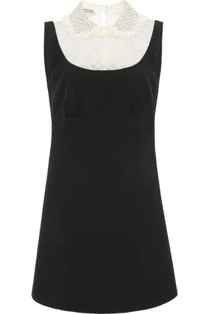 Miu Miu Embellished Organza-Detailed Cady Mini Dress