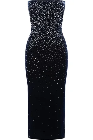 ALEX PERRY Crystal-Embellished Velvet Midi Dress