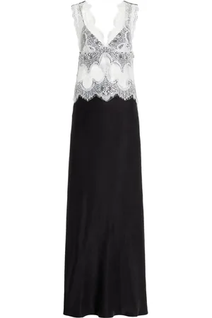 Third Form Exclusive Visions Lace-Trimmed Satin Maxi Dress