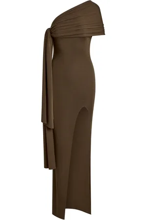 AYA MUSE Hale Scarf-Detailed Knit Silk-Blend Maxi Dress