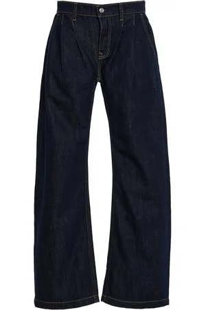 EB DENIM Kendall Pleated Rigid Low-Rise Barrel-Leg Jeans