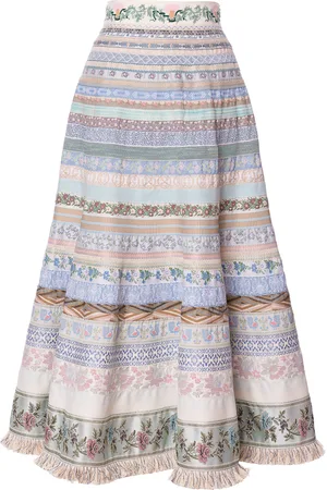 LENA HOSCHEK Opulence Ribbon A-Line Midi Skirt