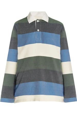 Marrakshi Life Exclusive Oversized Striped Cotton Rugby Shirt