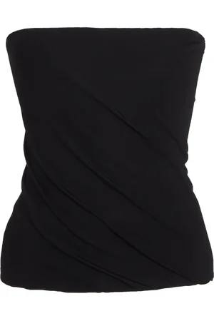 VERSACE La Vacanza Stretch-Crepe Jersey Strapless Top