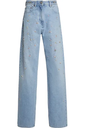 VERSACE La Vacanza Embellished Rigid High-Rise Straight-Leg Jeans