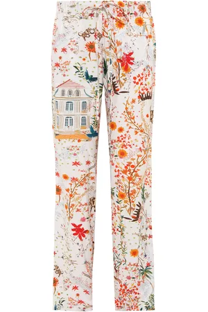 SIEDRES Nedi Printed Crepe Straight-Leg Pants